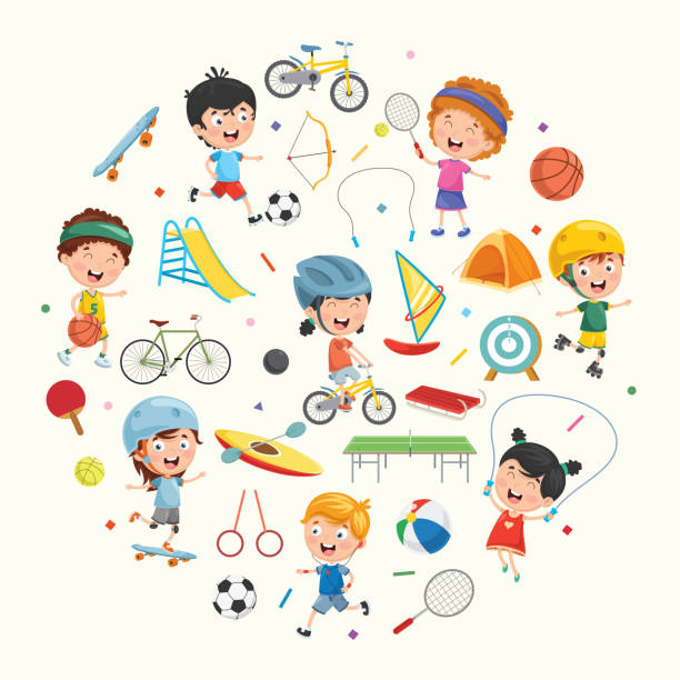 Vector Collection of Kids and Sport Illustration